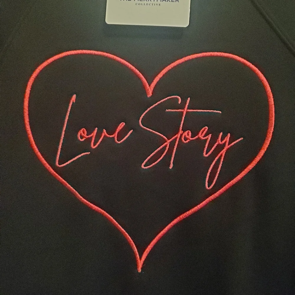 Taylor Swift Travis Kelce Love Story Embroidered Sweatshirt In Black Pink Size M - Picture 5 of 5
